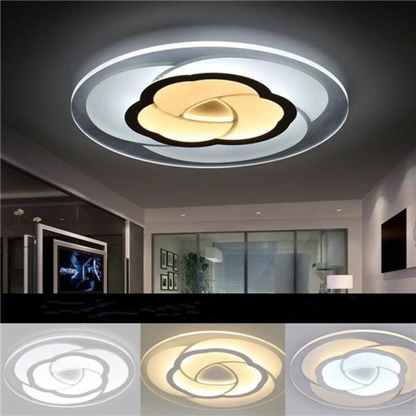 

18W Modern Round Flower Acrylic LED Потолочный светильник Теплый белый / белый Лампа для гостиной AC220V