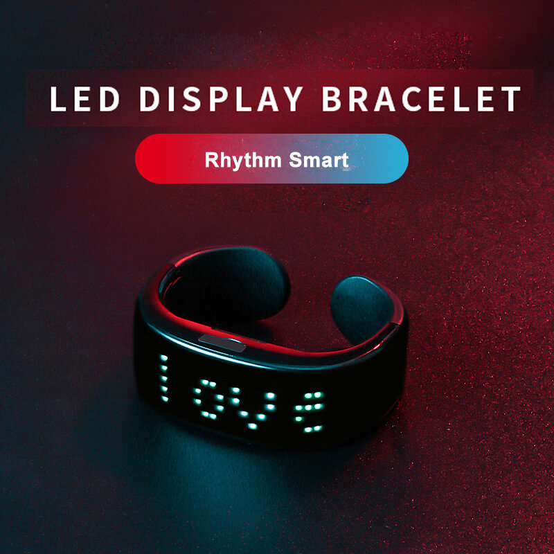 

Bakeey Cool LED Световой браслет напоминание о вызове DIY Шаблон Bluetooth Smart Watch