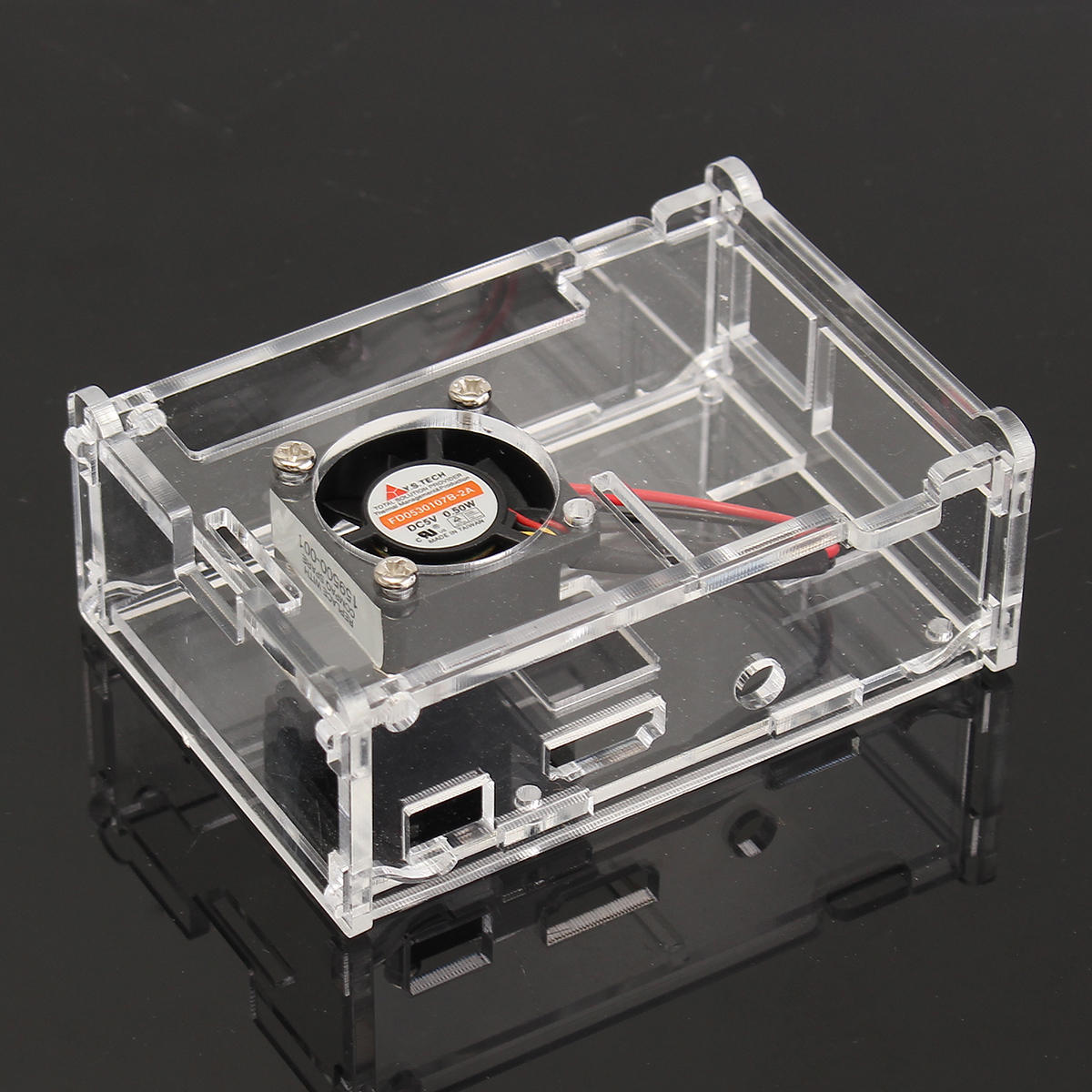 

Прозрачный акриловый Чехол корпус Коробка с вентилятором для Raspberry Pi 3B / 2B / B+