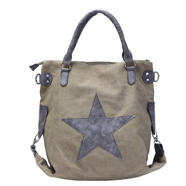 

Женское Звезда Холст Tote сумки Ретро плеча Сумки Емкость Покупки Crossbody Сумки