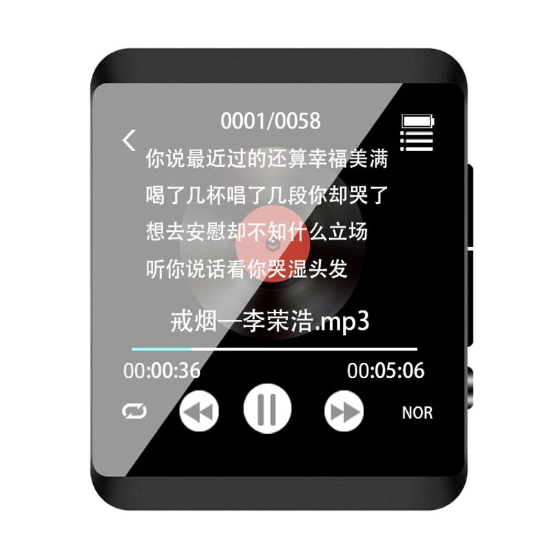

RUIZU M5 Мини-клип Bluetooth 5,0 MP3-плеер 8 ГБ 16GB 1,5-дюймовый полный сенсорный экран MP3-плеер Музыкальный плеер FM