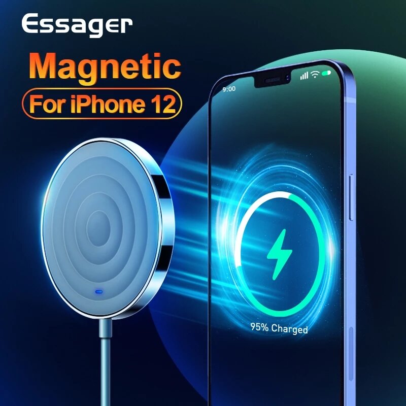 

Магнитное беспроводное зарядное устройство Essager 15 Вт QI, подставка для быстрой зарядки для iPhone 12 серии для iPhon