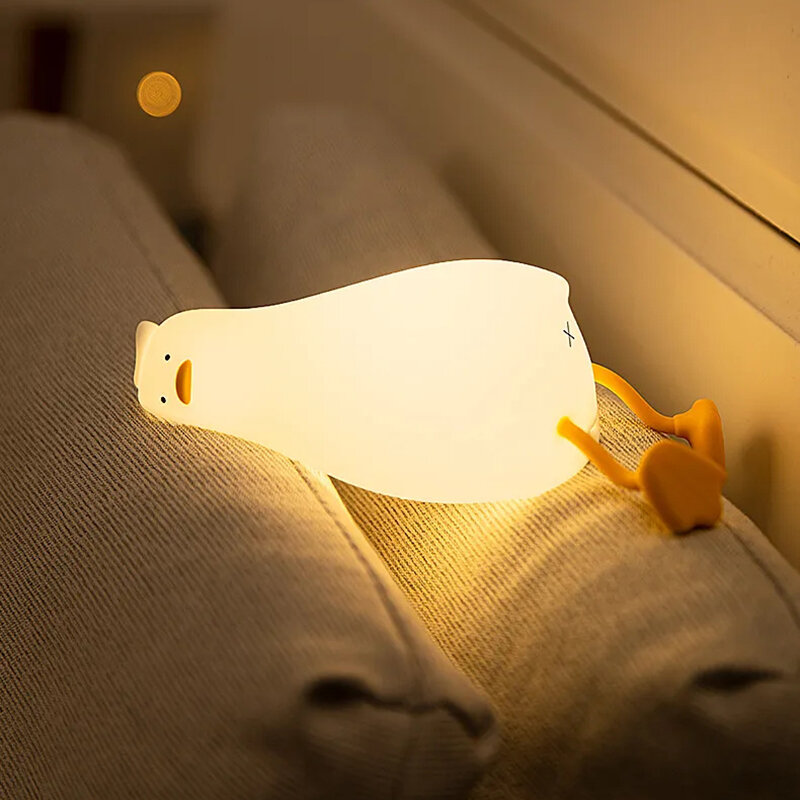 

LED Children Night Light Rechargeable Silicone Squishy Duck Lamp Child Holiday Gift Sleeping Creative Bedroom Desktop De
