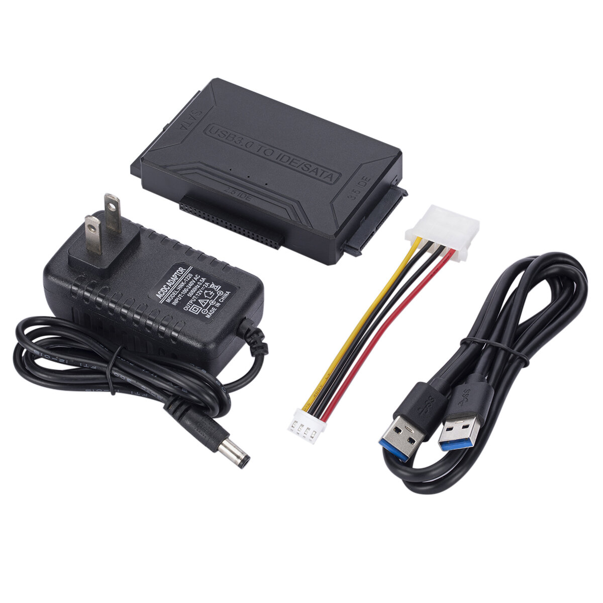 

Адаптер MnnWuu с USB 3.0 на SATA/IDE, кабель-переходник для жесткого диска для универсального 2,5/3,5 дюймов SATA и IDE
