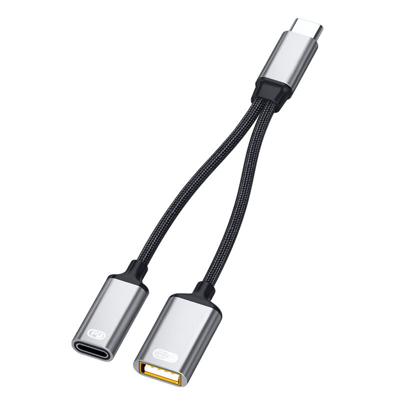 

2 в 1 Тип-С кабельный разветвитель USB-C на USB2.0 PD3.0 адаптер OTG конвертер для ноутбука компьютер телефон