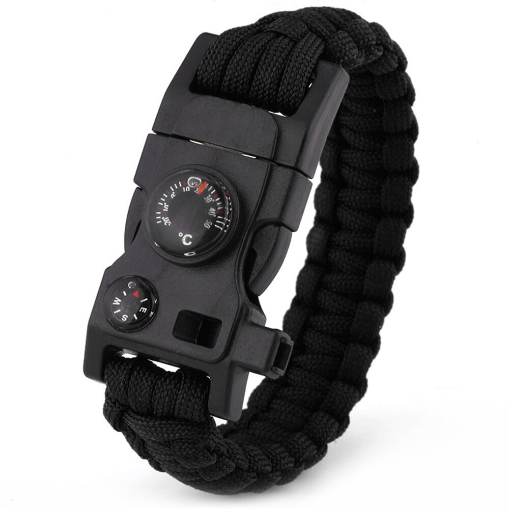 

Multi-Functional Survival Paracord Bracelet with Fire-Stone High Precision Mini Compass and Survival Whistle Everyday We