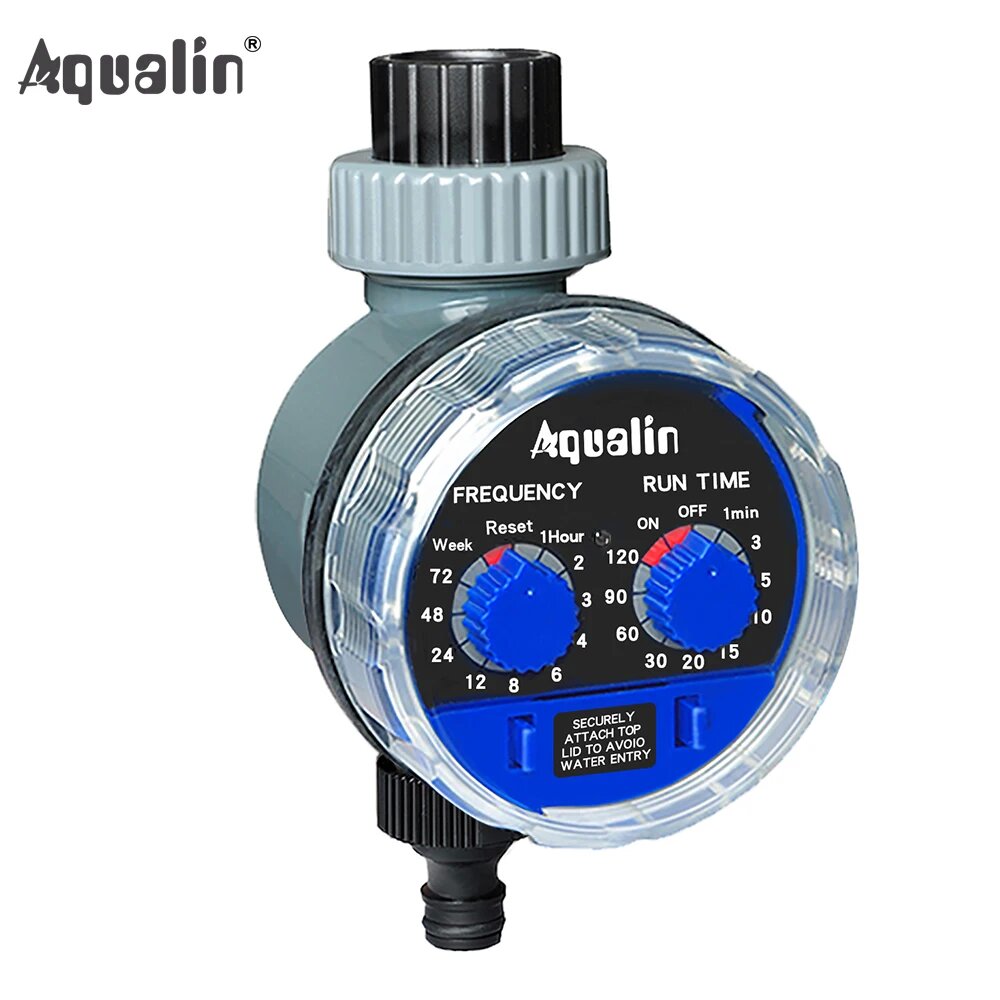 

Aqualin Automatic LCD Display Watering Timer Electronic Home Garden Ball Valve Water Timer For Garden Irrigation Control