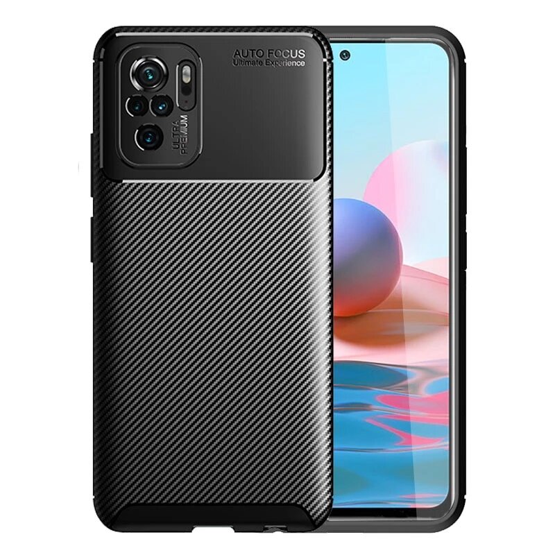 

Bakeey for Xiaomi Redmi Note 10 / Redmi Note 10S Case Luxury Carbon Fiber Pattern with Lens Protector Shockproof Silicon