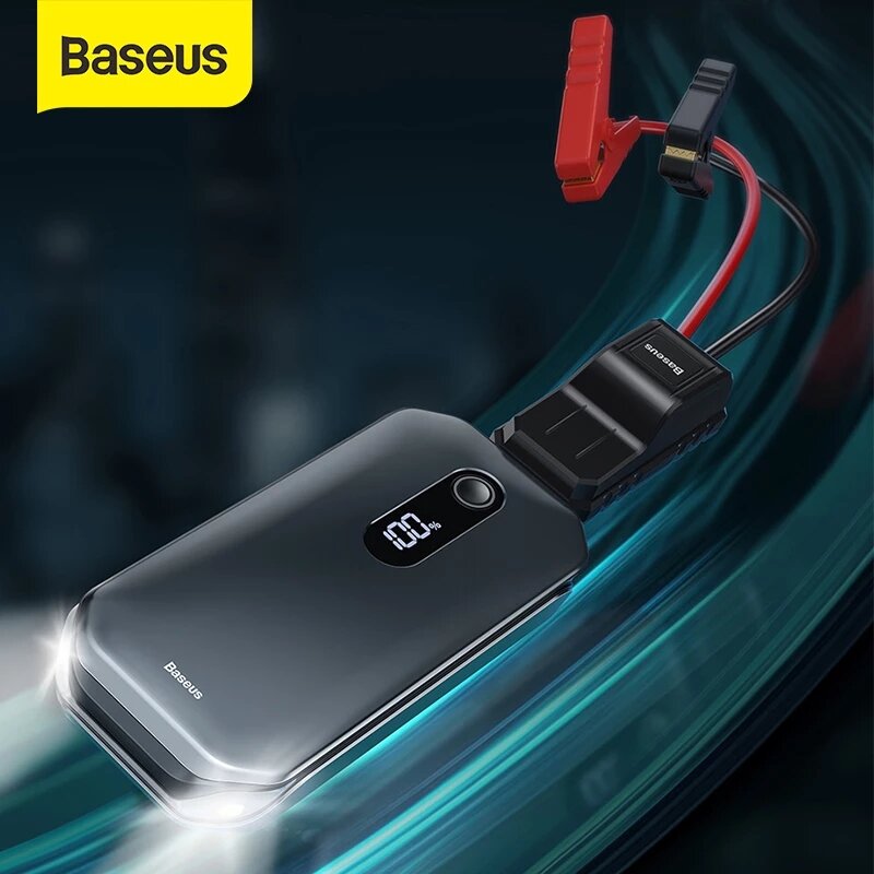 

Baseus Portable 1000A Peak 12000mAh Car Battery Charger Jump Starter Booster USB Type-C Power Bank For Auto Car Smart Ph
