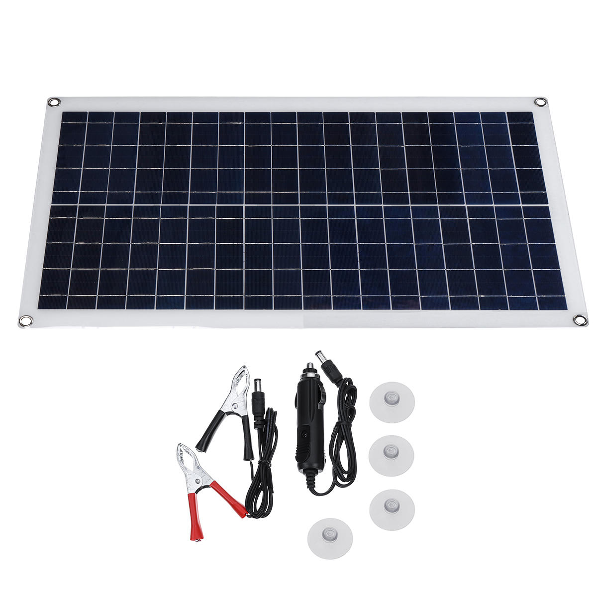 

18v 40W 630*370*3.0mm Dual USB Interface PET Polysilicon Solar Panel with Line + 4 Suction Cup Set for 12V Battery Charg