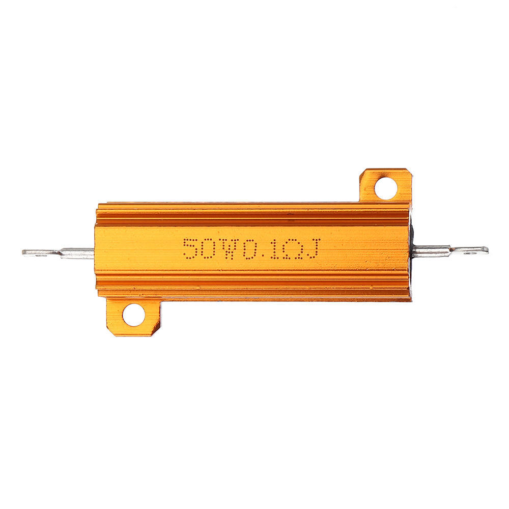 

RX24 50W 0.1R 0.1RJ Metal Aluminum Case High Power Resistor Golden Metal Shell Case Heatsink Resistance Resistor