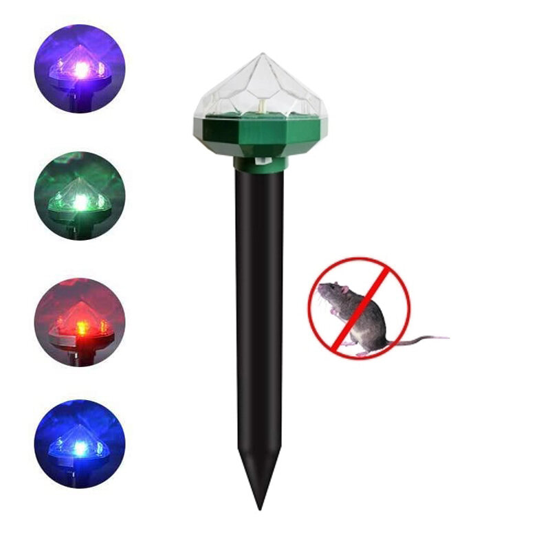 

Solar Powered Animal Repeller With Mutil-changing Diamond Lights IP44 Waterproof Repelling Moles Rats Snakes