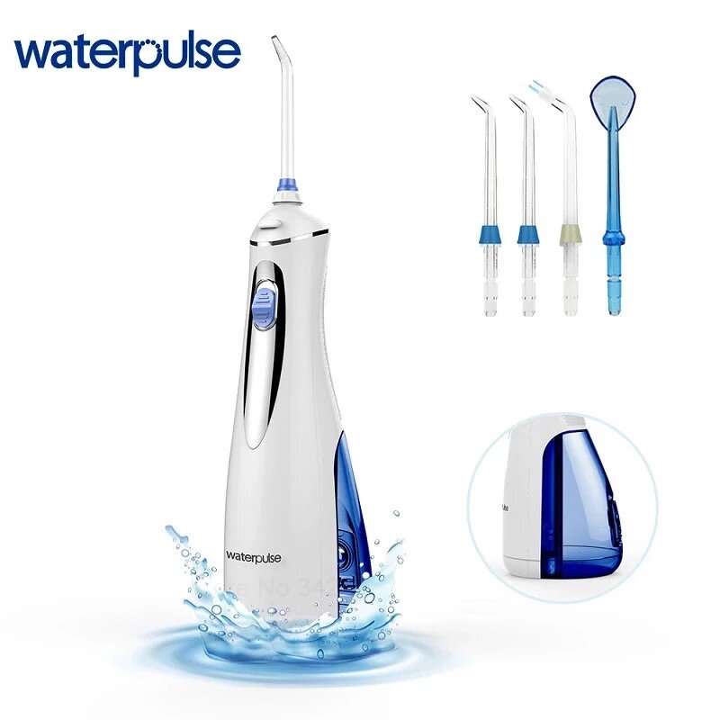 

Waterpulse V400 Plus Oral Irrigator 3 Mode Adjustable Dental Water Jet Portable Electric 360° Rotating Tooth Cleaner
