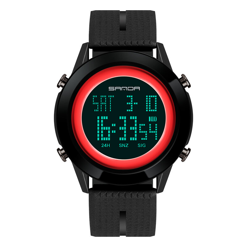 

SANDA 6026 световой Дисплей будильник Часы секундомер модные мужские спортивные часы Водонепроницаемы цифровые часы