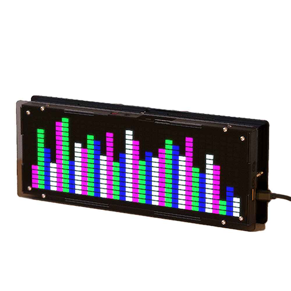 

DIY LED Music Spectrum Clock Display Kit 16x32 Segment Rhythm Light 8 Kinds Spectrum Mode Electronic Level Display Light