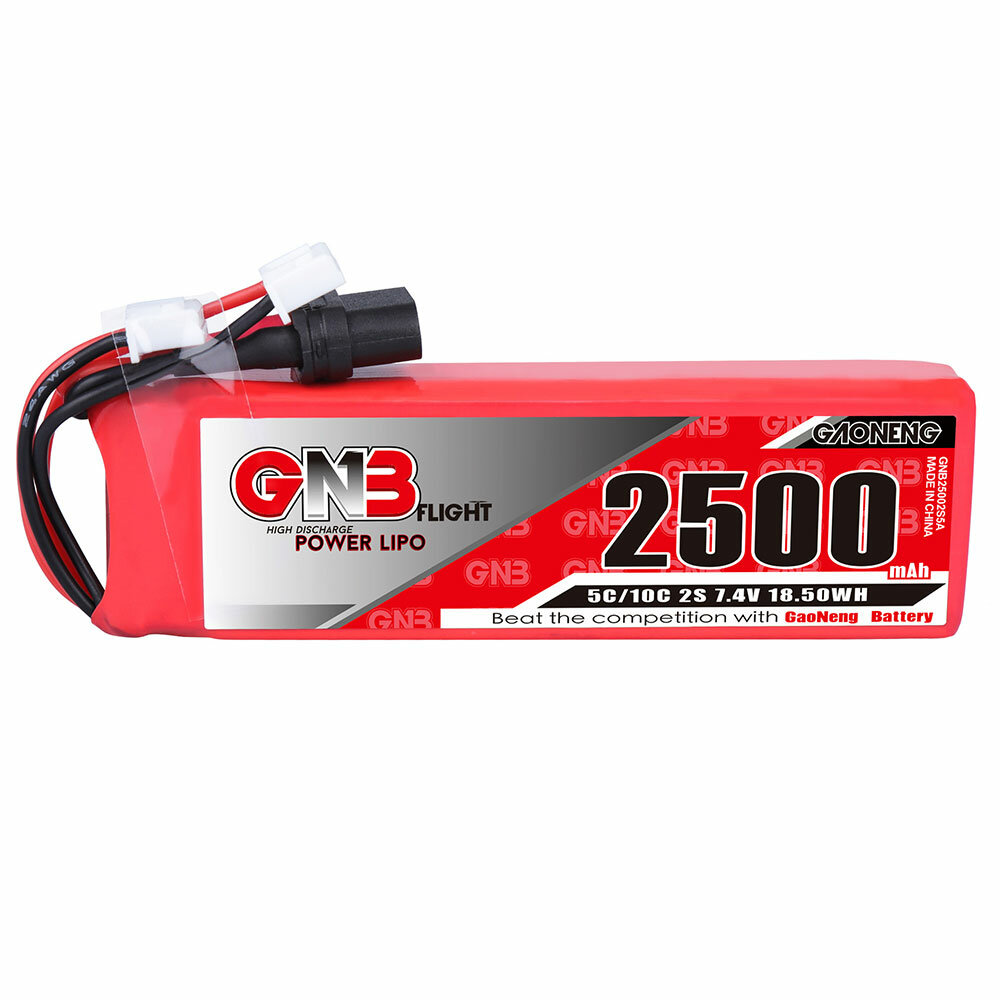 

Gaoneng GNB 7,4 В 2500 мАч 5C 2S LiPo Батарея Разъем XT60 XH2.54 Разъем для Frsky Taranis X9D Plus