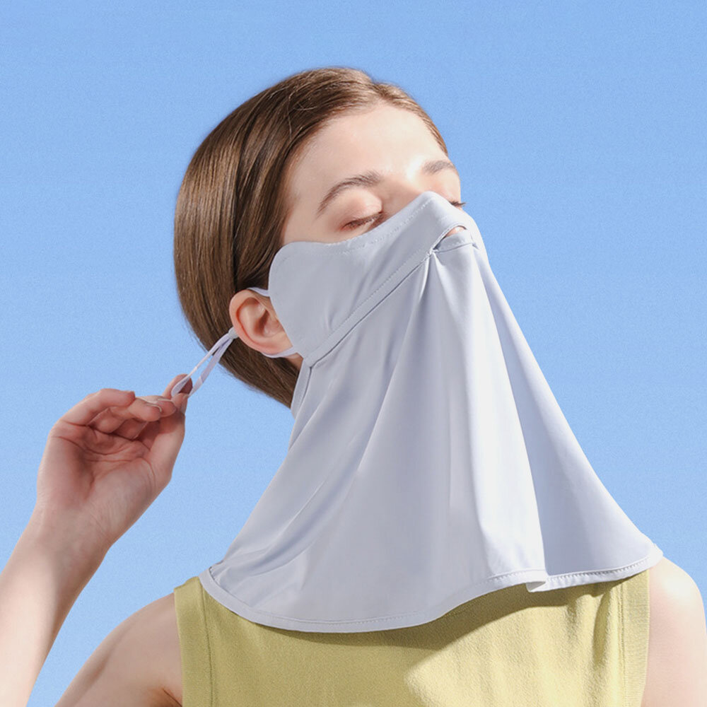 

Женщины Ice Silk Легкий дышащий 360 градусов Шея Защитный шаль Солнцезащитный козырек от ультрафиолета Маска