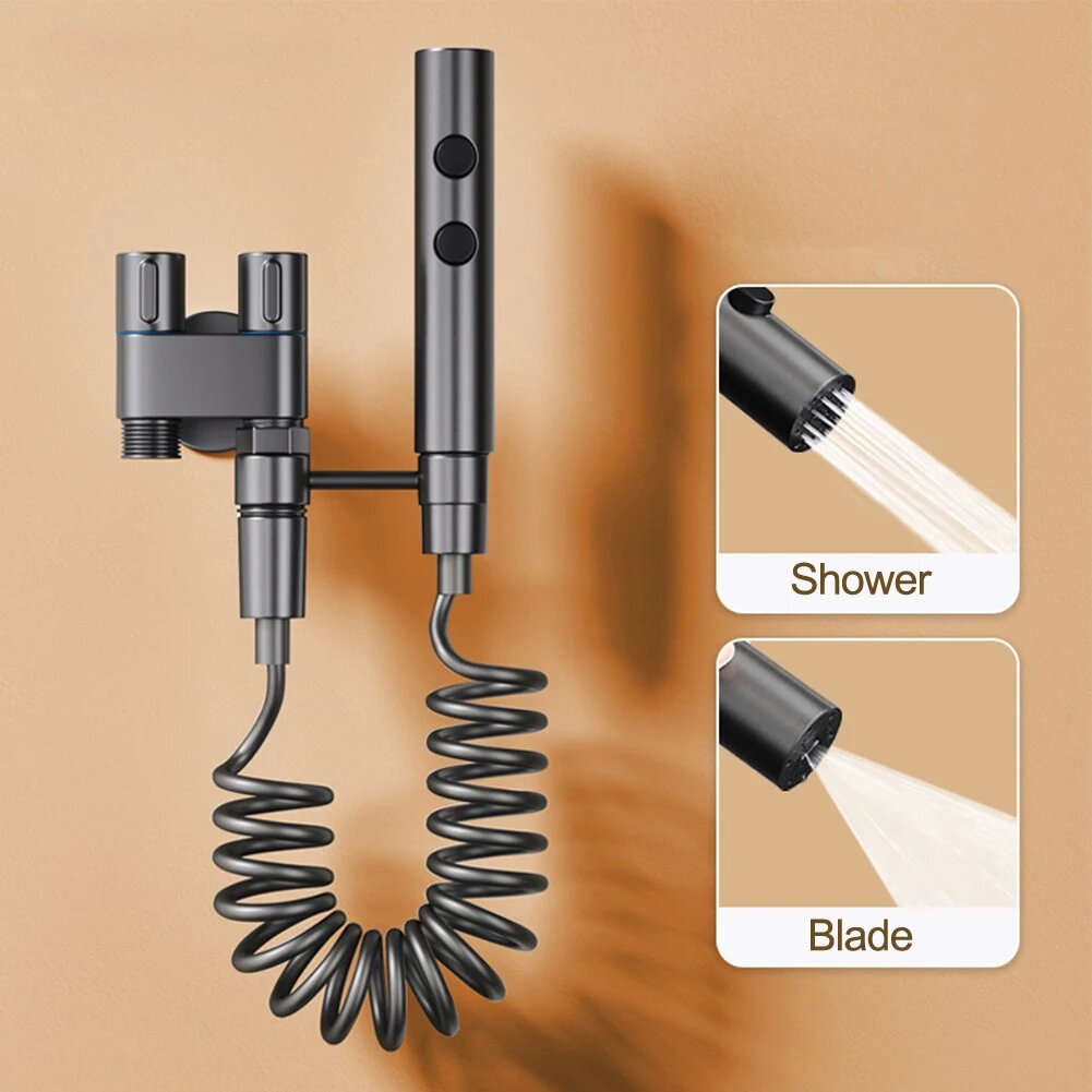 

Stainless Steel Toilet Spray Gun Set with Adjustable Modes Spring-Loaded Hose and 360° Support Bathroom Bidet Sprayer fo