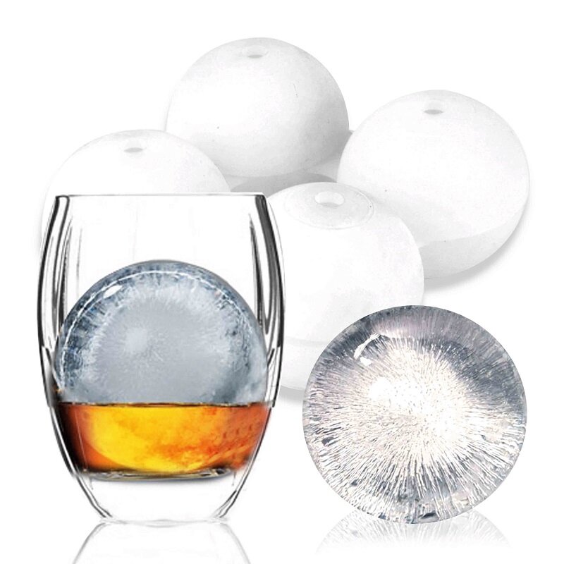 

KC-IM01 4 Spherical Round Silicone Ice Lattice Cube Mold Maker Tray Whiskey Cocktail Party