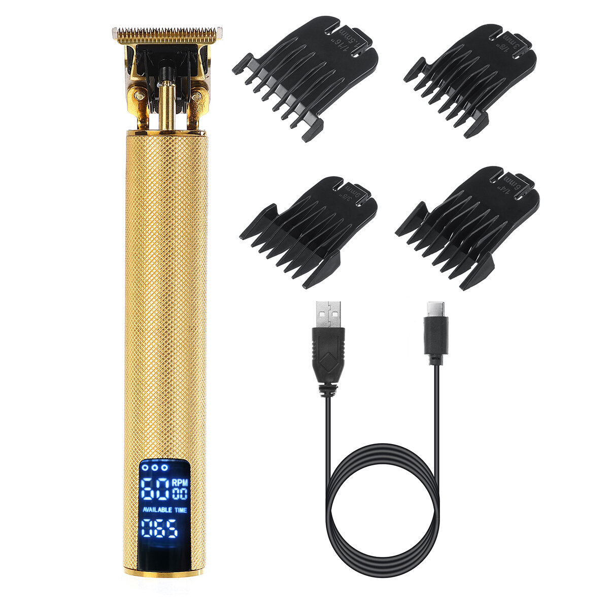 

Мужская электрическая Волосы Машинка для стрижки USB с зарядкой 3-х скоростная портативная Волосы Триммер Бритва с 4 гре