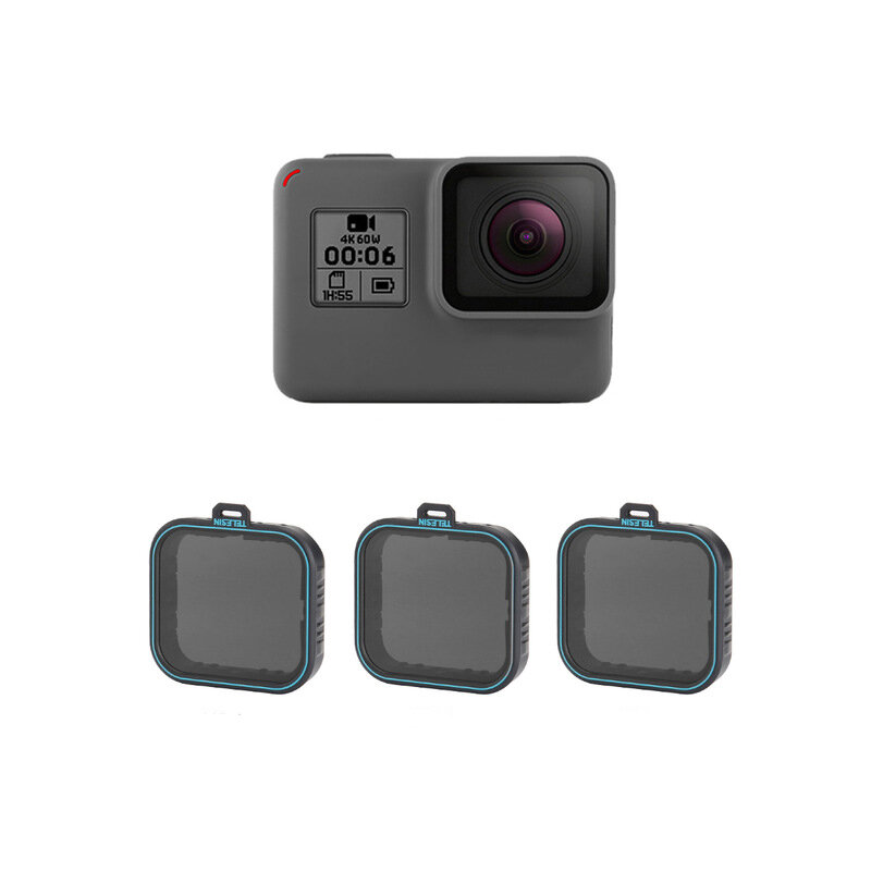 

Telesin GP-FLT-ND1 ND4 / 8/16 Объектив Фильтр для GoPro Hero 5 6 7 Action камера