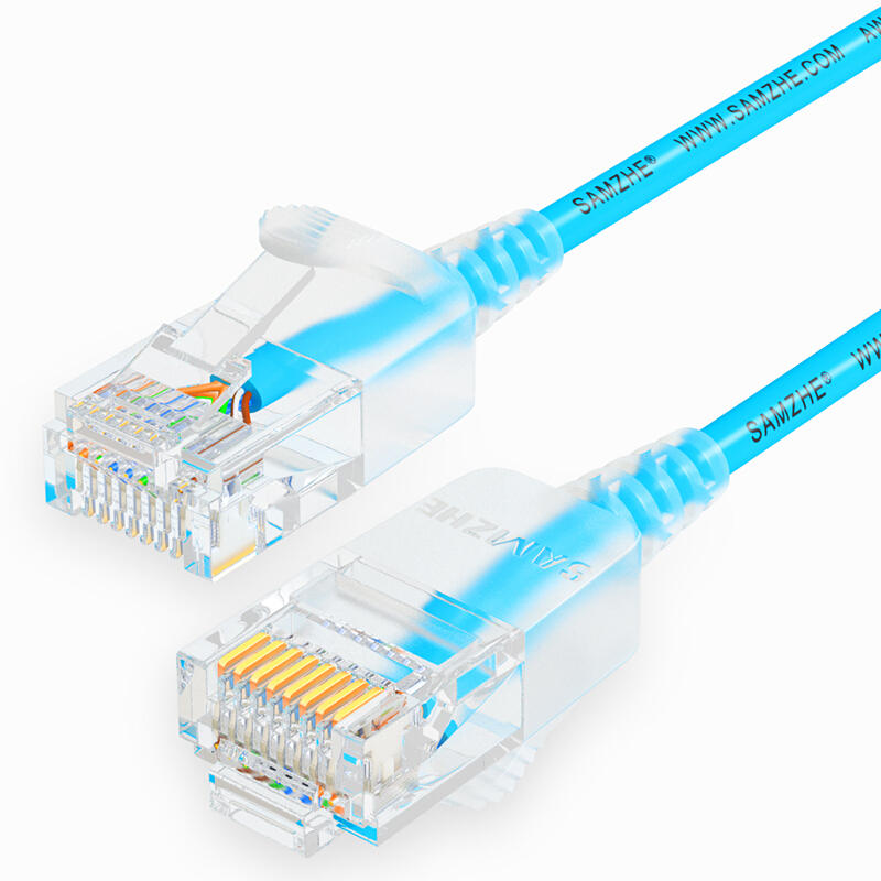 

SAMZHE 0.5 ~ 5M 10Gbps Ultrafine CAT6A Синий соединительный кабель Ethernet Тонкий Сетевой кабель локальной сети