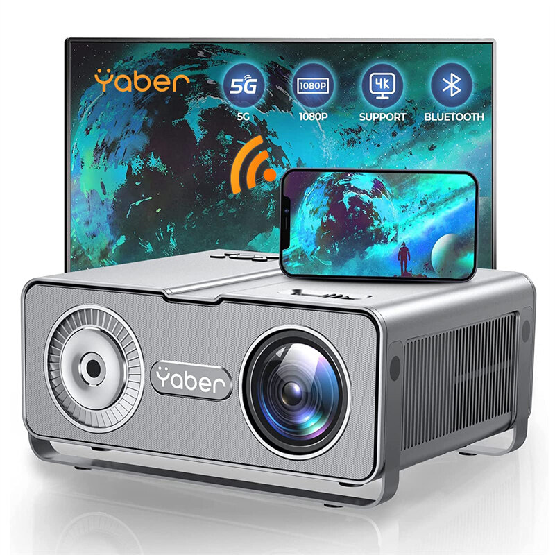 

[US Direct] YABER Pro U10 1080P LCD Projector 4K Supported 12000 Lumens 5G/2.4G Dual Band WiFi 4-Point Keystone Correcti