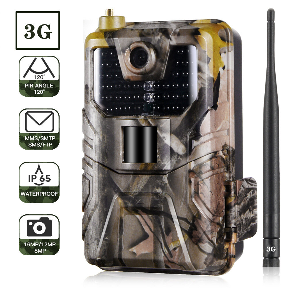 

Suntek HC-900G 3G MMS SMS Электронная почта 16MP HD 1080P 0,3 с Триггер Диапазон 120 ° IR Ночная версия Wildlife Trail H