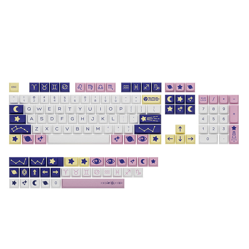 

Набор клавишных колпачков PBT с 134 клавишами в стиле созвездия XDA Profile Sublimation DIY Custom Keycaps для Механичес