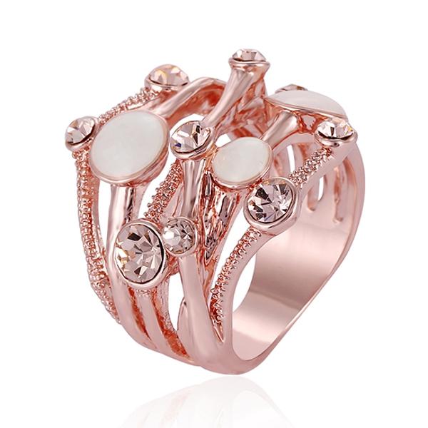 

Нерегулярная чересстрочная линия Розовое золото Опал-кольцо Аксессуары для одежды Мода Женское Ювелирные изделия
