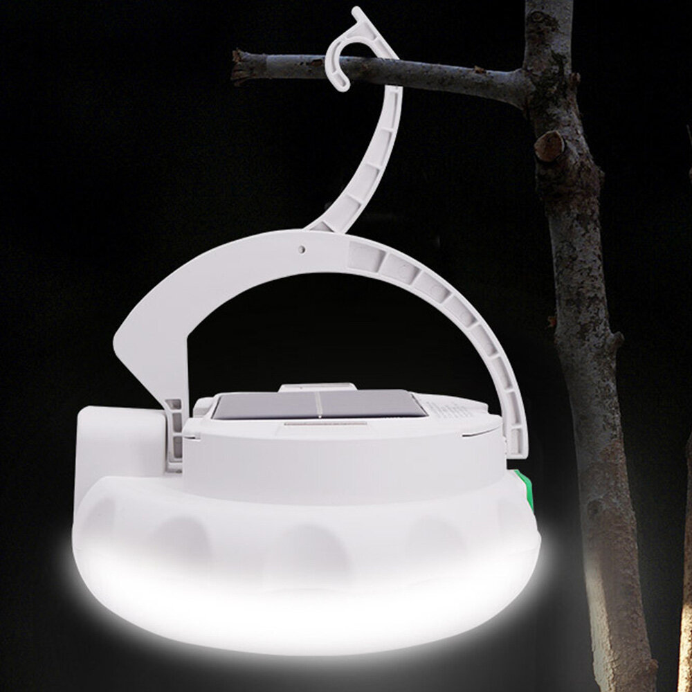 

White Solar Emergency Light 4 Modes Dimming Night Fishing Lamp Type-C Charging Dual Light Source With Hook Lighting Equi