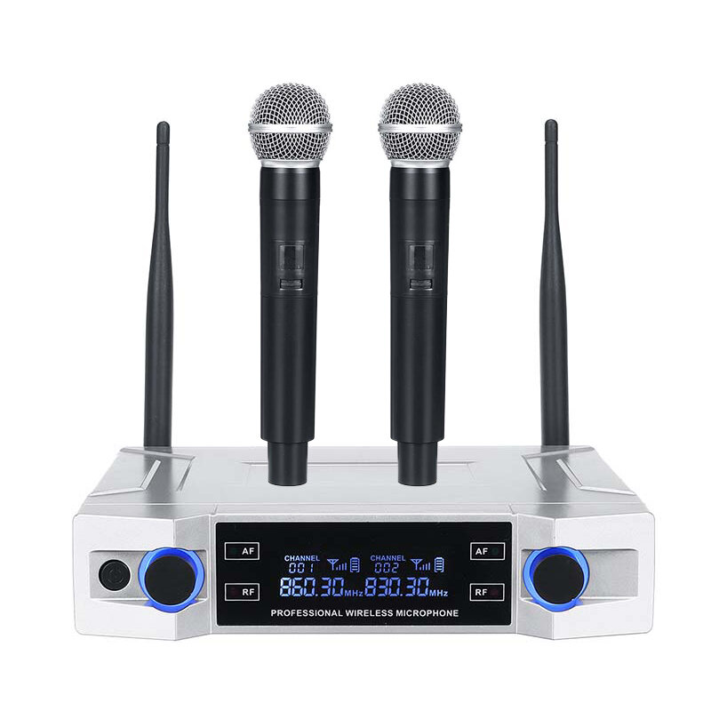 

Professional UHF Wireless Микрофон System 2 Channel 2 Cordless Handheld Mic Kraoke Speech Party Supplies Cardioid Микроф