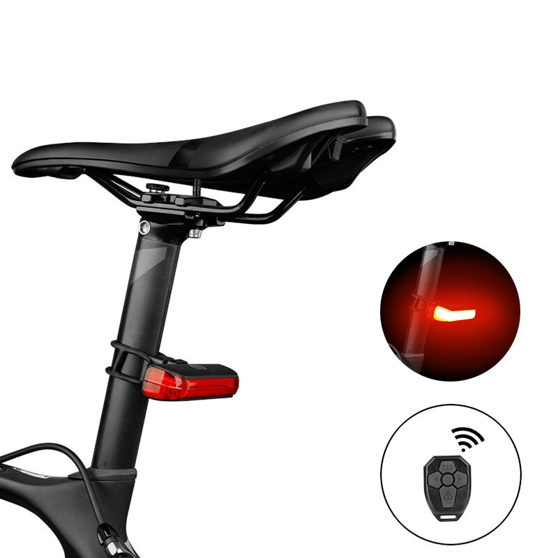 

4 режима беспроводной Дистанционный велосипедный фонарь USB перезаряжаемый LED задний фонарь предупреждение задний фонар