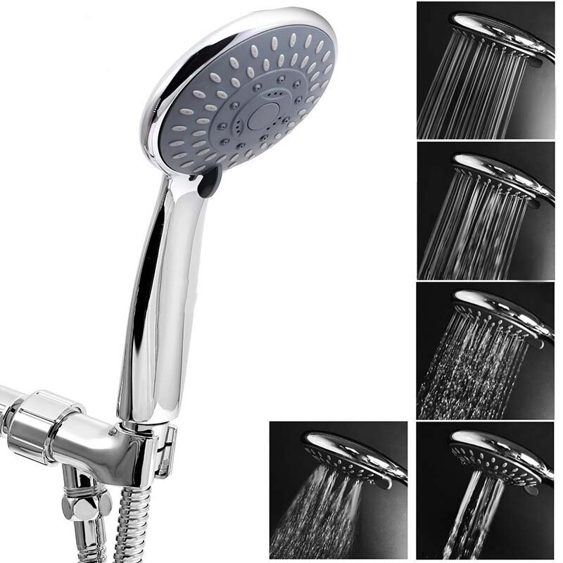 

High Pressure Handheld Bathroom Shower Sprayer Head 5 Spray Setting ABS Shower Sprayer Faucet