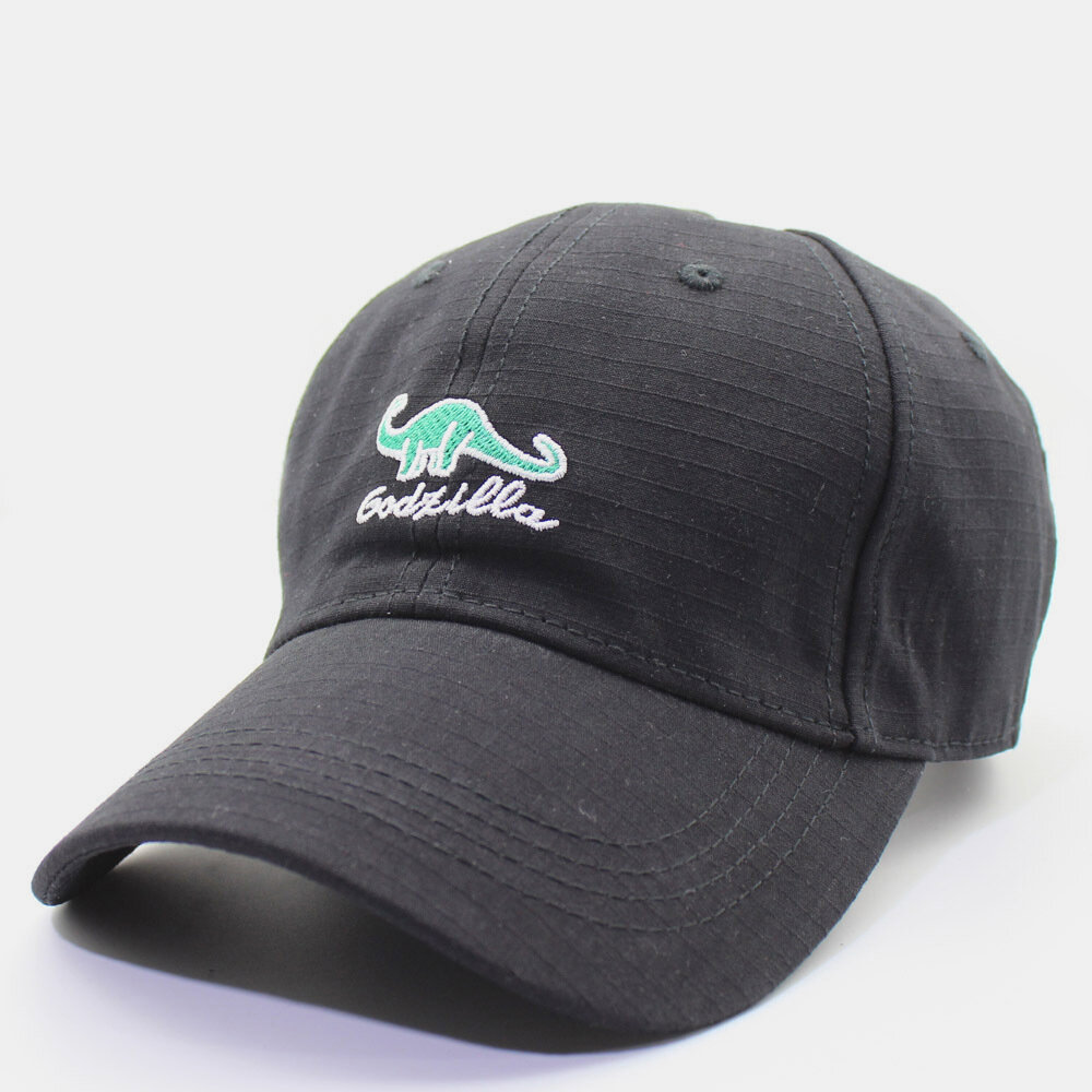 

Men Cotton Solid Color Embroidery Cartoon Dinosaur Printing Outdoor Curved Brim Visor Adjustable Baseball Hat