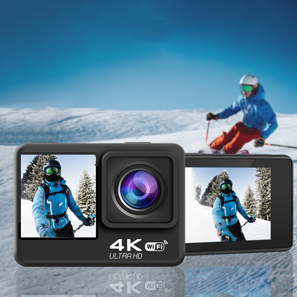 

AT-S60TR 4K@30fps 4X Zoom 30M Waterproof 170° Lens Action Camera with 2.0 inch Touch Screen Dual Screen Sport Cameras Su