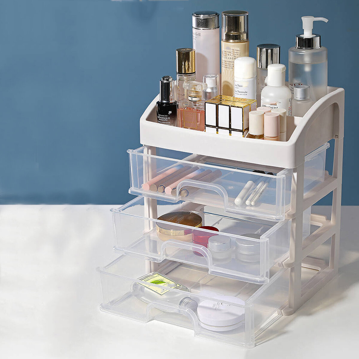

Large Multipurpose Makeup Cosmetic Jewelry Storage Box Drawer Organizer Case Display for Dormitory Bathroom