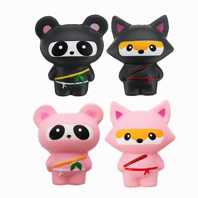 

14см Cute Jumbo Squishy Ninja Кот Fox Panda Аромат Супер медленный Восходящий детский игрушечный подарок