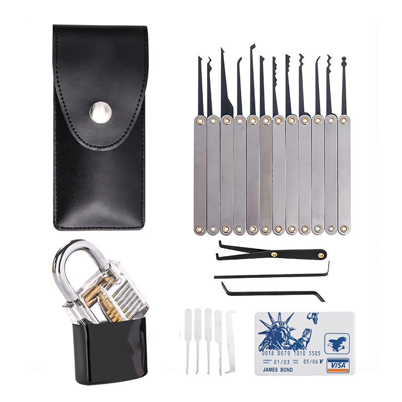 

22PCS Stainless steel Picks and Padlocks Set Complete with Picking Blade, Wrench and Other Accessories Suitable for Ever