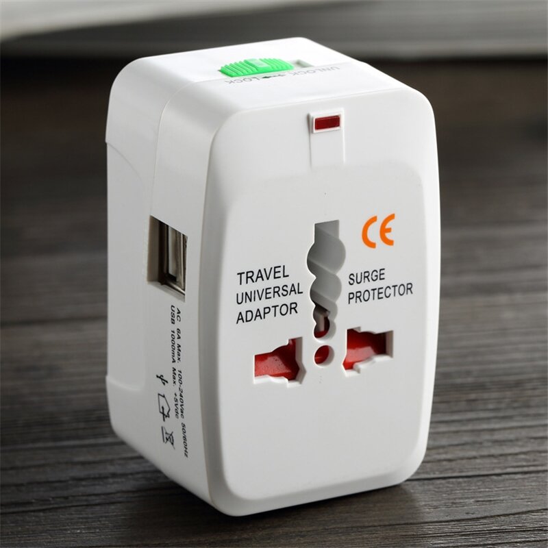 

All in One Universal International Plug Adapter 2 USB Port World Travel AC Power Charger Adaptor with AU US UK EU Conver