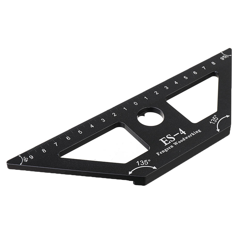 

Drillpro ES-4 Aluminum Alloy 45 Degree Scribing Ruler with Base Woodwokring Marking Angle Ruler T Ruler Measuring Tool