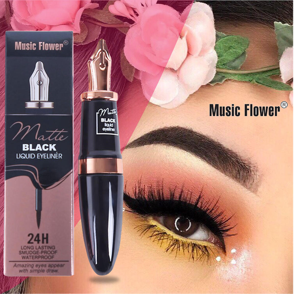 

Music Flower Waterproof Eyeliner Pen Shape Makeup Cosmetic E