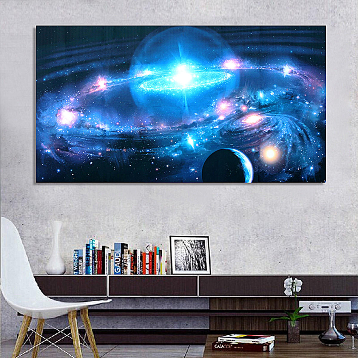 

43 * 24 дюймов Андромеда Галактика Звезды Вселенная Космос Шелковый Плакат Искусство Стены Home Decor Краски