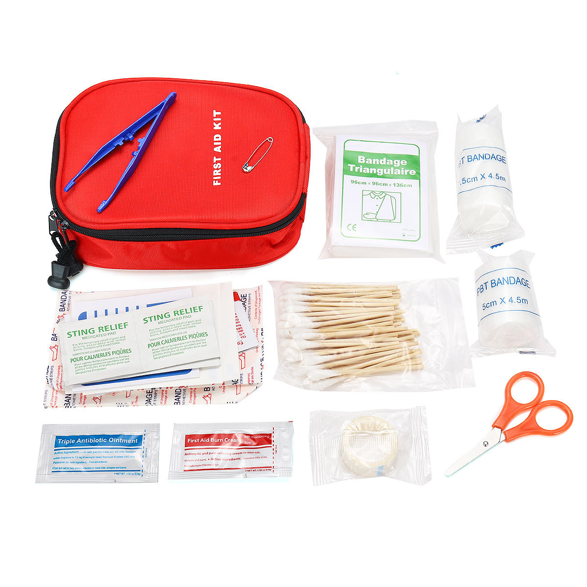 

100Pcs First Aid Kit SOS Emergency Survival Kit Outdoor Camping Survive Bag