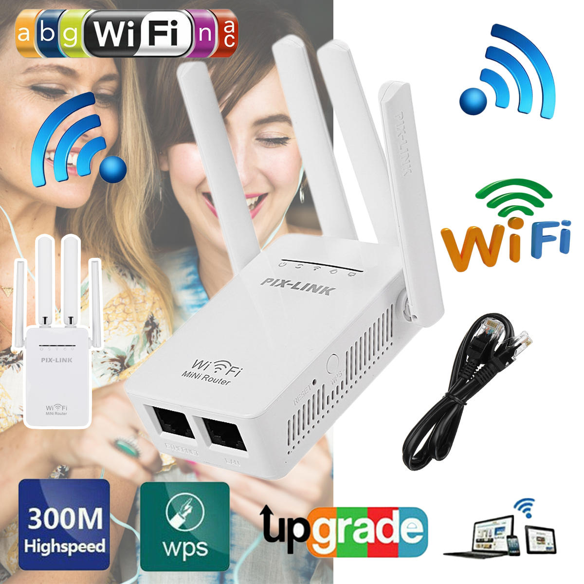 

Wifi Repeater Router 300Mbps 2.4GHz Hot Wifi Repeater Wireless Router Range Extender Signal Booster with Antenna