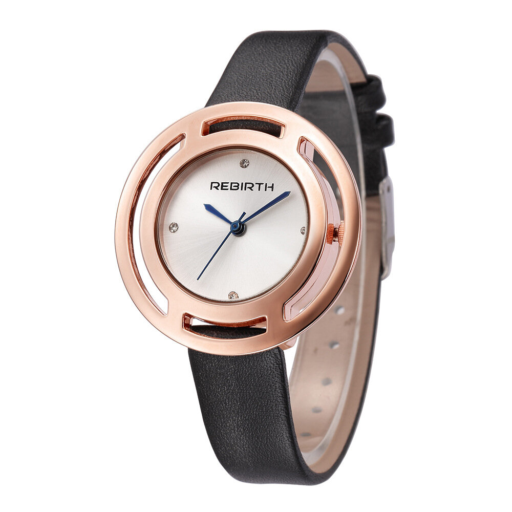 

ВОЗРОЖДЕНИЕ RE048 Элегантные дизайнерские женские наручные часы Модные кварцевые часы с кожаным ремешком