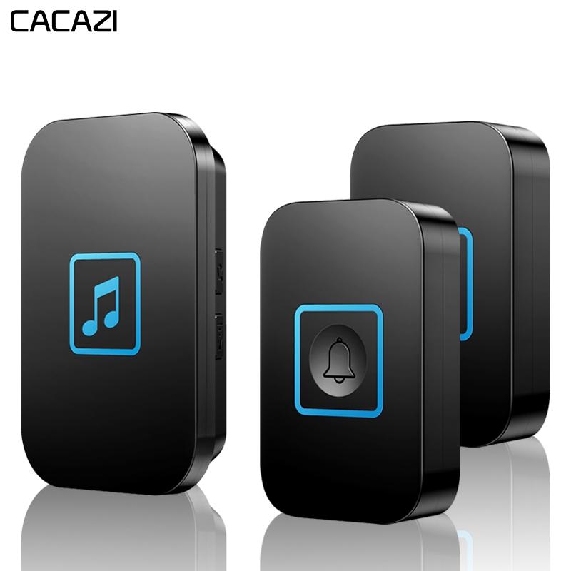 

Беспроводной дверной звонок CACAZI Водонепроницаемы 300 м Дистанционный Батарея 2 кнопки 1 Приемник Интеллектуальный зво
