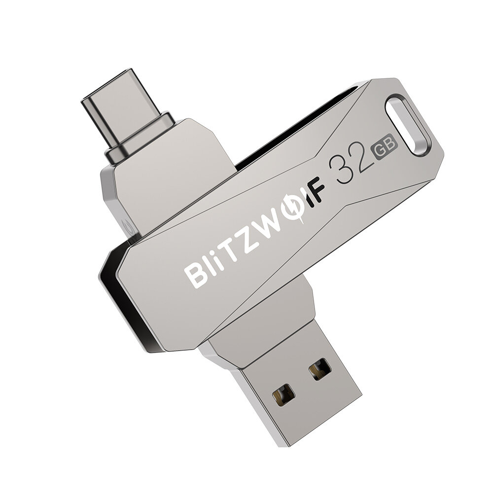 

BlitzWolf BW-UPC2 2 in 1 Type-C USB3.0 Flash Drive Ultra-fast Transmission 360° Rotation Zinc Alloy 32GB 64GB 128GB 256G