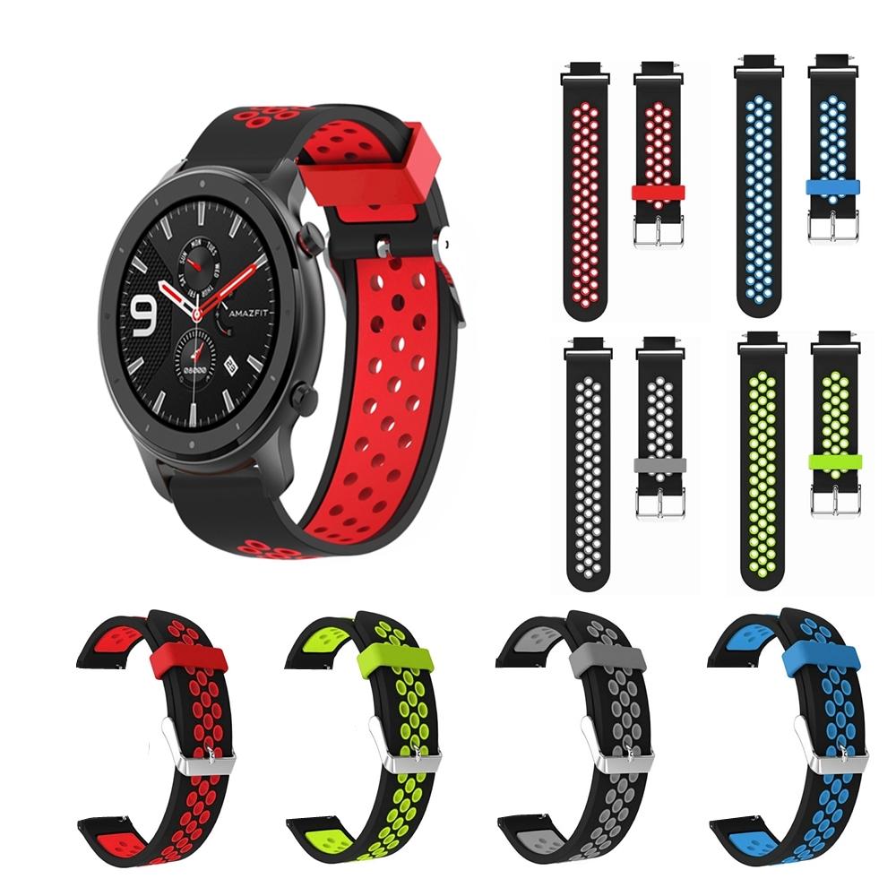 

Двухцветные дышащие часы Стандарты Замена ремешка для часов для 47 мм Amazfit GTR Smart Watch