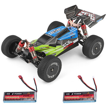 Coupone for Wltoys 144001 1/14 2.4G 4WD High Speed Racing RC Car Vehicle Models 60km/h Two Battery 7.4V 2600mAh